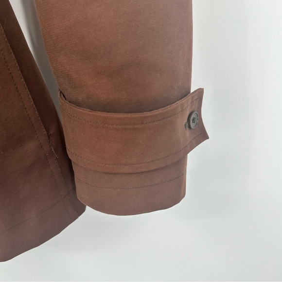 Kenneth Cole New York Midi Trench Coat Womens 42 6 Brown Belted Collar - Picture 4 of 10